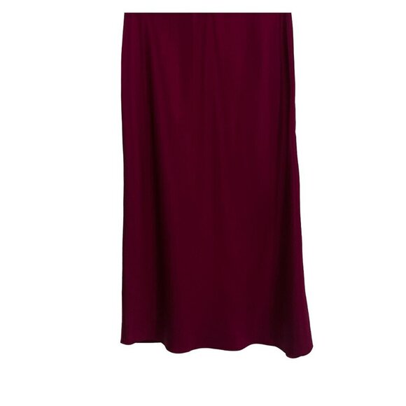 Fleur Du Mal Cowl Neck Sleeveless 100% Silk Slit Midi Dress Bordeaux Small - Picture 10 of 12